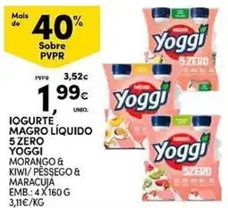 Continente Iogurte magro líquido 5 zero yoggi promoção