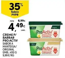 Continente creme p/ barrar pro activ sabor a manteiga/ original promoção