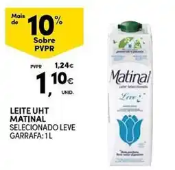 Continente Leite uht matinal selecionado leve promoção
