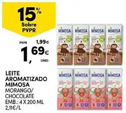 Continente Leite aromatizado mimosa morango/chocolate promoção