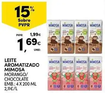 Continente Leite aromatizado mimosa morango/chocolate promoção