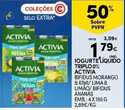 Continente Iogurte líquido activia promoção