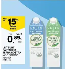Continente Leite uht pastagem terra nostra promoção