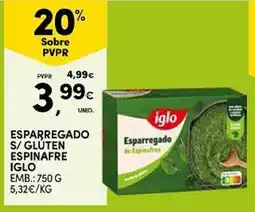 Continente esparregado de espinafre iglo promoção