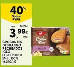 Continente Crocantes de frango recheados iglo cordon bleu promoção