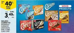 Continente Gelado Cornetto Morango/Clássico/Chocolate promoção