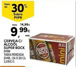 Continente cerveja c/ álcool super bock mini promoção