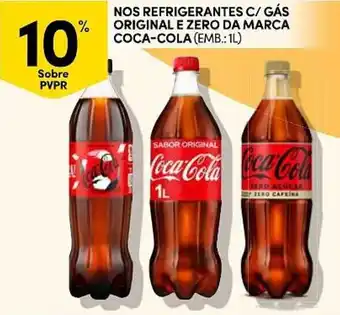 Continente refrigerantes c/ gás original e zero da marca coca-cola promoção