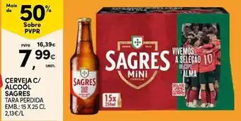 Continente Cerveja c/ álcool sagres promoção