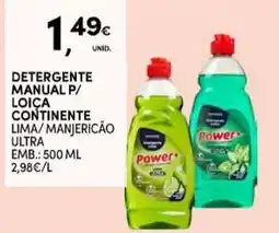 Continente Detergente manual p/ loica continente lima/manjericão ultra promoção