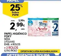 Continente Papel higiênico foxy seda promoção