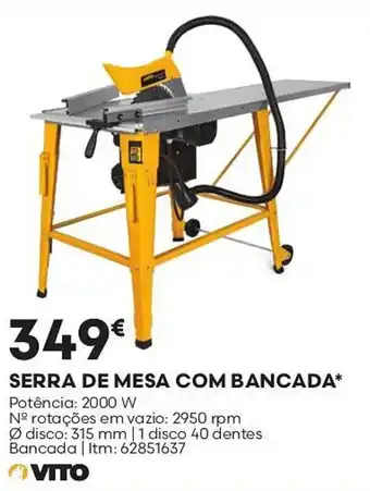 Bricomarché serra de mesa com bancada vito promoção