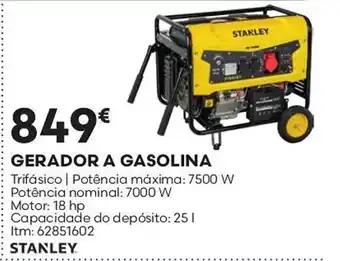 Gerador a gasolina stanley
