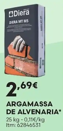 Bricomarché Diera argamassa de alvenaria promoção