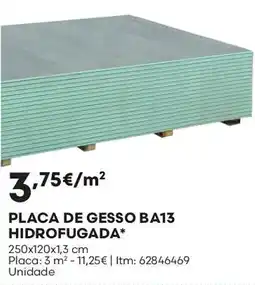 Bricomarché Placa de gesso ba13 hidrofugada promoção