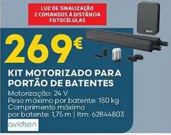 Kit motorizado para portão de batentes avidsen