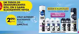 Pingo Doce Spray authentic black&white nivea promoção