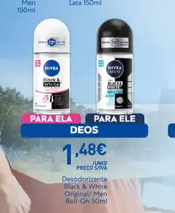 Recheio Desodorizante Black & White Original/Men Roll-On promoção