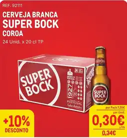 Makro Cerveja branca super bock coroa promoção