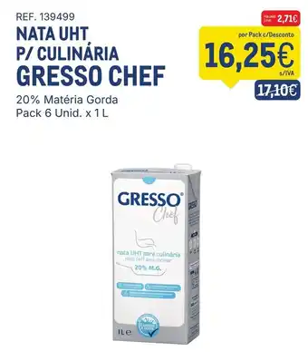 Makro Nata uht p/ culinária gresso chef promoção