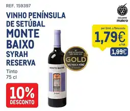 Makro Vinho península monte baixo syrah reserva promoção
