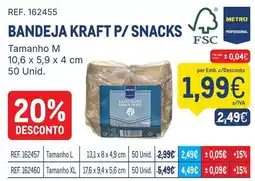 Makro bandeja kraft p/ snacks metro professional promoção