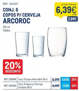 Makro copos p/ cerveja arcoroc promoção