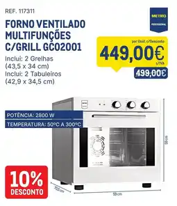 Makro Forno ventilado multifunções c/grill gc02001 promoção