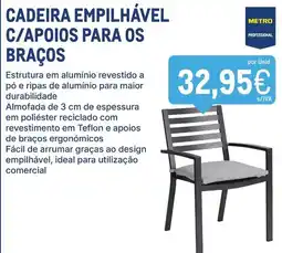 Makro cadeira empilhável c/apoios para os braços promoção