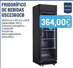 Makro frigorífico de bebidas gsc2360cb promoção