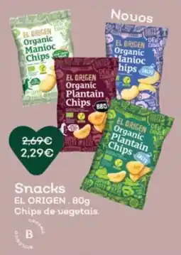 Celeiro snacks el origen . 80g chips de vegetais promoção