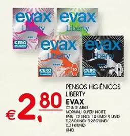 Meu Super Pensos higiénicos liberty evax promoção