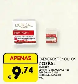Meu Super Creme Rosto/ Olhos L'Oréal Revitalift promoção