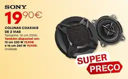 Roady Sony colunas coaxiais de 2 vias promoção