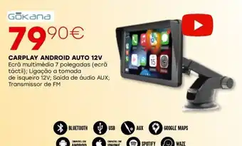 Roady Gokana carplay android auto 12v promoção
