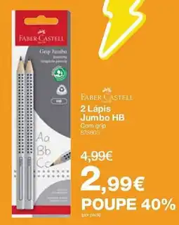Staples Faber-castell 2 lápis jumbo hb com grip promoção