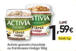 Froiz Activia granola chocolate ou framboesa mix&go promoção