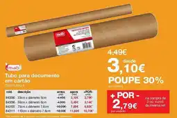 Staples Tubo para documento em cartão com tampa promoção