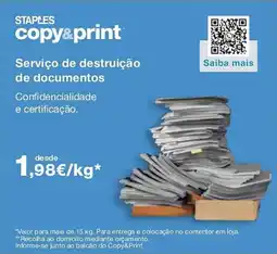 Staples Staples copy&print serviço de destruição de documentos promoção
