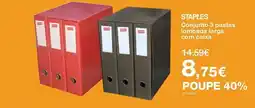 Staples staples conjunto 3 pastas lombada larga com caixa promoção