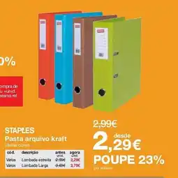 Staples Staples pasta arquivo kraft promoção