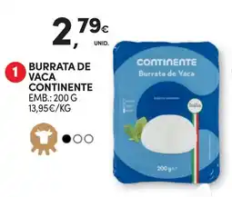 Continente Burrata de vaca continente promoção