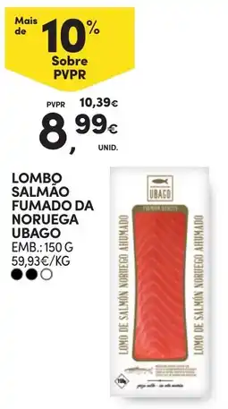 Continente Lombo salmão fumado da noruega ubago promoção