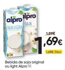 Froiz Bebida de soja original ou light Alpro 1 l promoção