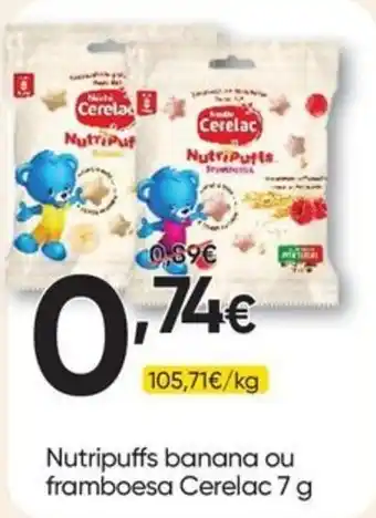 Froiz Nutripuffs banana ou framboesa Cerelac promoção
