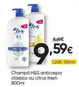 Froiz Champô H&S anticaspá clássico ou citrus fresh promoção