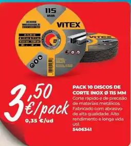 BigMat Vitex disco de corte inox promoção