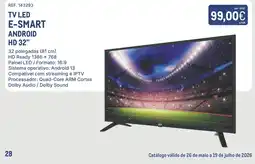 Makro tv led e-smart android hd 32" promoção