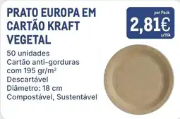 Makro prato europa em cartão kraft vegetal promoção