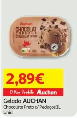 Auchan Gelado auchan chocolate preto c/ pedaços promoção